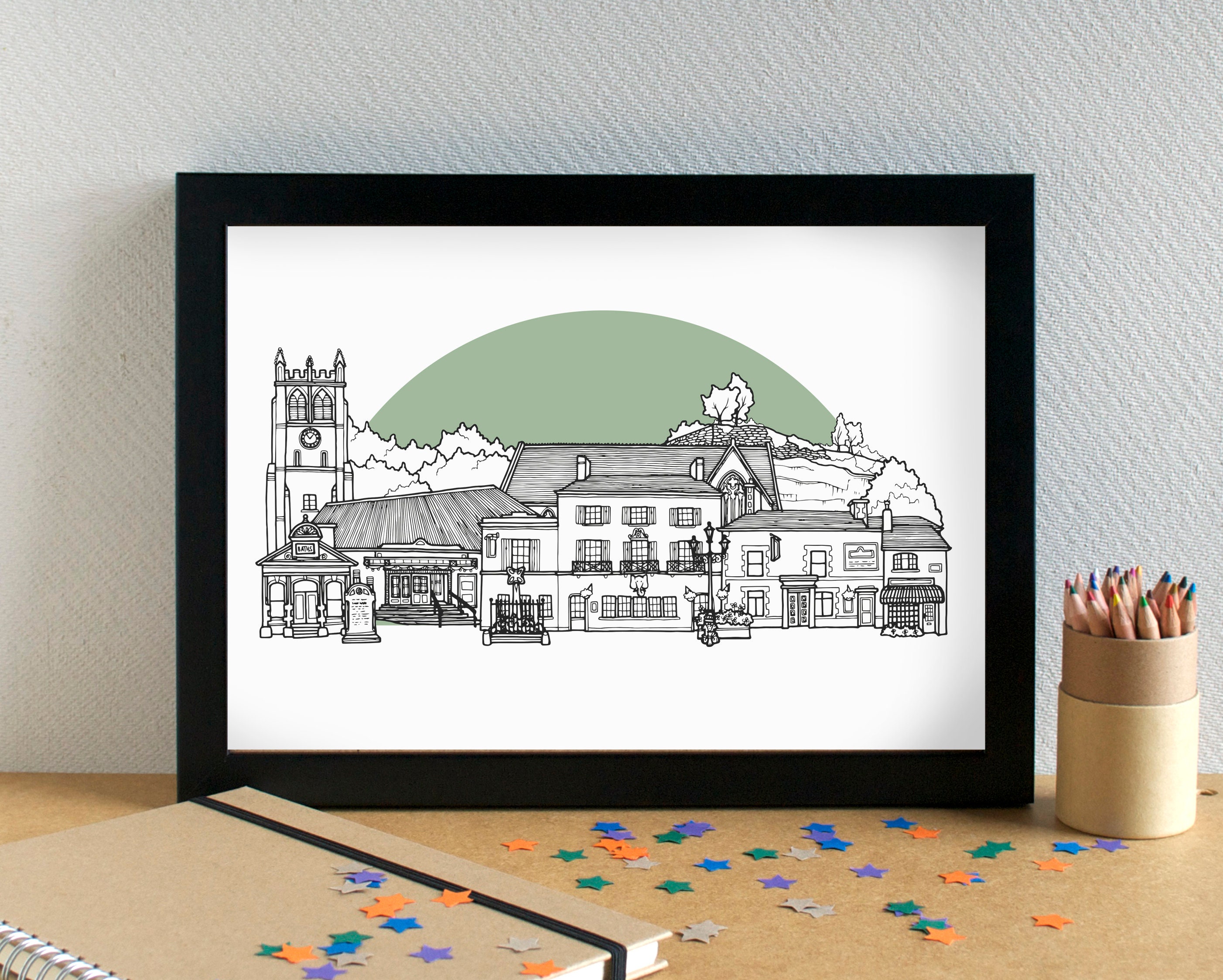 Woolton Village Liverpool Skyline Art Print