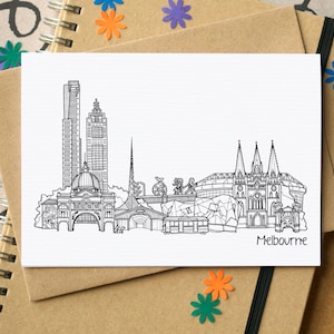 Melbourne Skyline Greetings Card