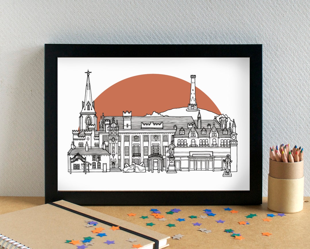 Bury Landmarks Skyline Art Print - Etsy