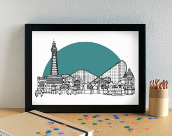 Blackpool Skyline Art Print