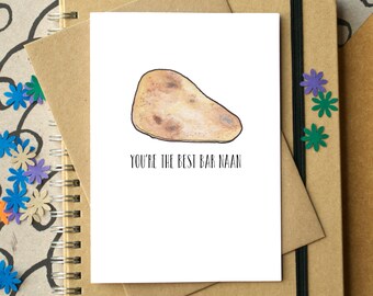 Funny "You're The Best Bar Naan" Appreciation Card