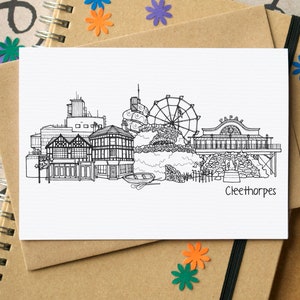 Cleethorpes Skyline Grußkarte