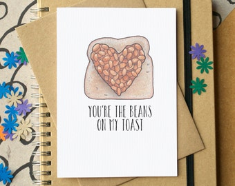 Funny Beans on Toast Love Card