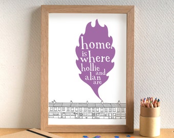 Home is where... Personalised Art Print