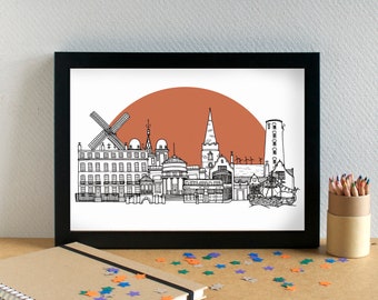 Wirral Skyline Art Print