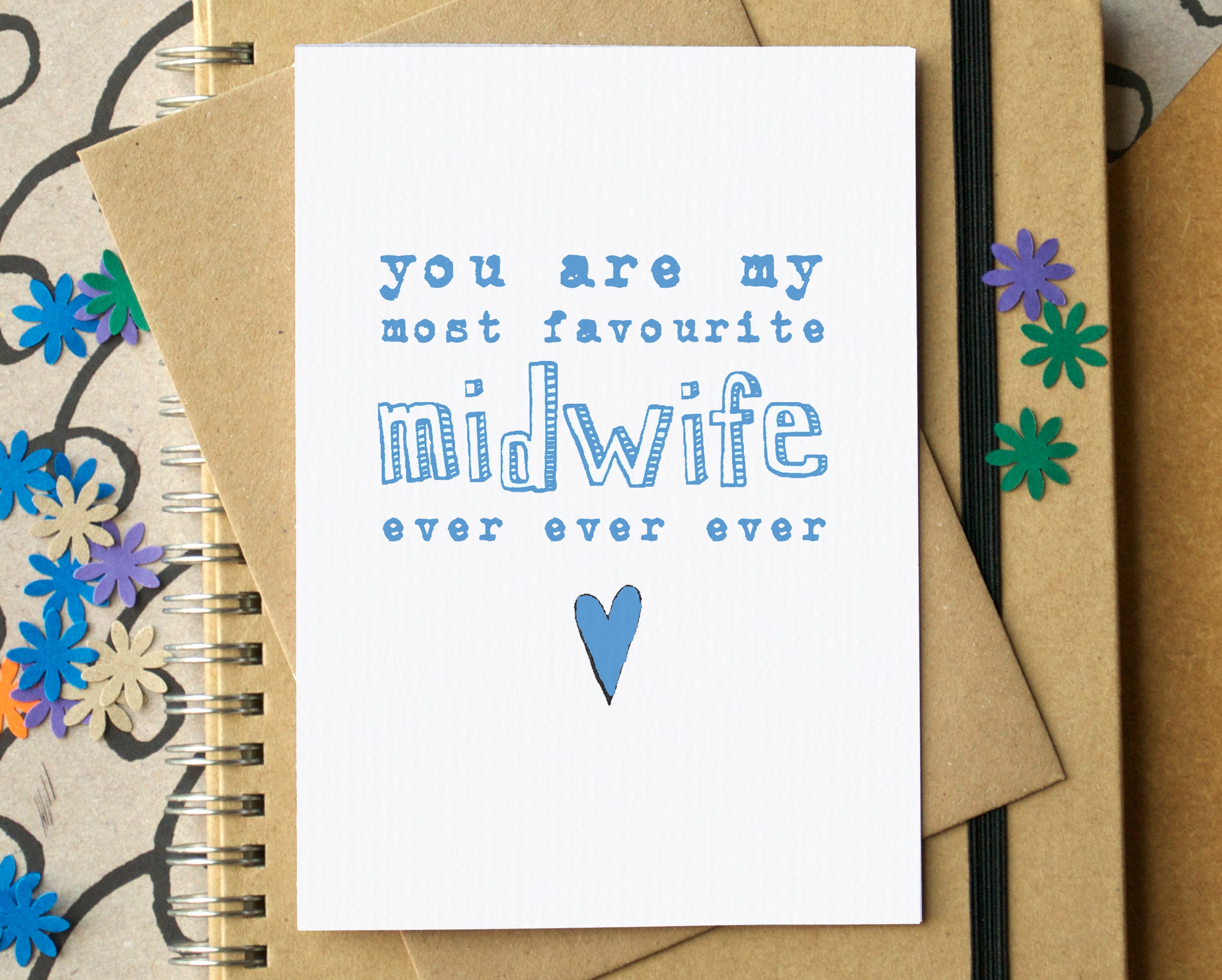 Funny favourite Midwife Thank You Card pic pic image