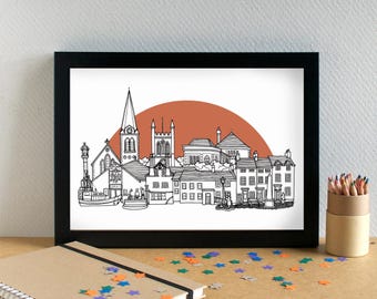 Maryport Skyline Art Print