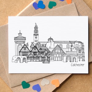 Colchester Skyline Grußkarte