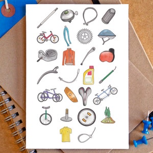 Cycling Alphabet Greetings Card