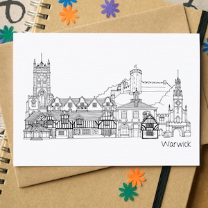 Warwick Skyline Greetings Card