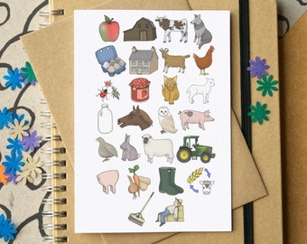 Farm Alphabet Greetings Card