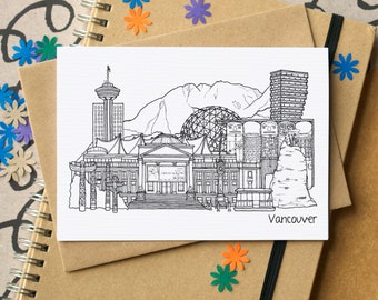 バンクーバーのスカイライン グリーティングカード
