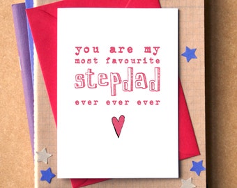 Favourite Stepdad Ever Ever Ever Card - Father's Day Card - birthday card for stepdad - stepdad card - Father's Day card for stepdad