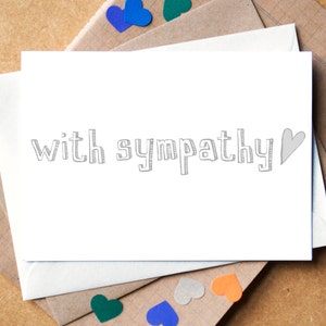 Schlichte „With Sympathy“ Karte