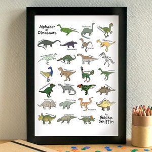 Dinosaur Alphabet Art Print