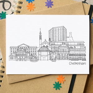 Cheltenham Skyline Greetings Card