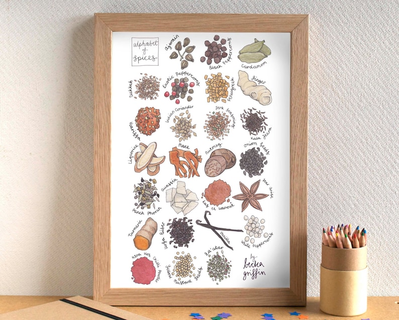 Spices Alphabet Food Art Print image 1