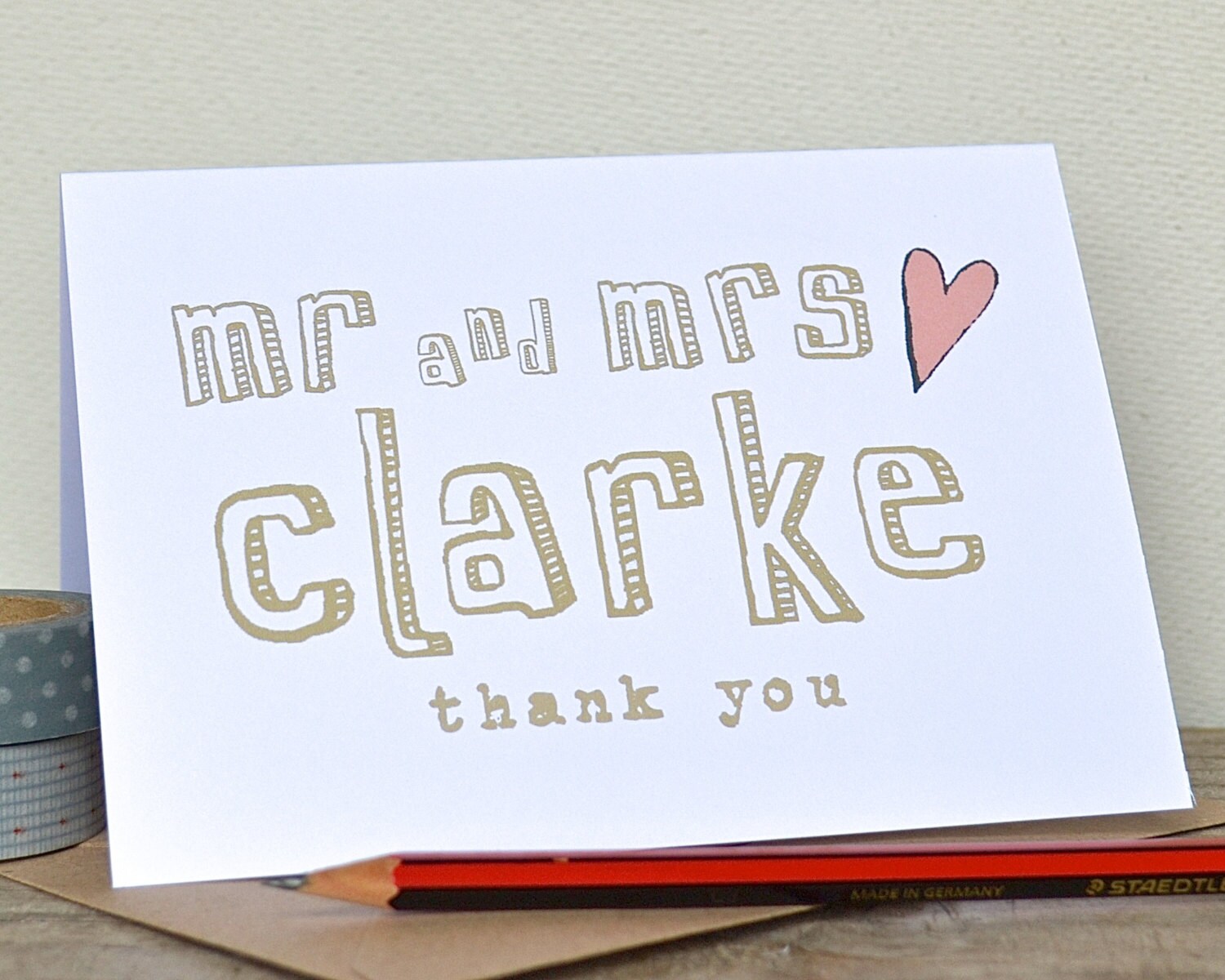 Thank You Personalised Wedding Cards - Etsy UK