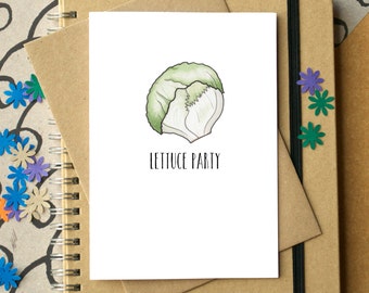 Funny "Lettuce Party" Birthday Card