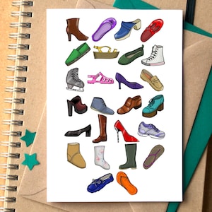 Carte de salutation d’alphabet de chaussure