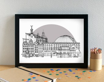 Stockholm Skyline Travel Art Print