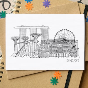 Singapore Skyline Greetings Card