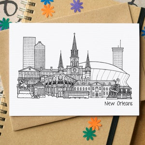 New Orleans Skyline Greetings Card