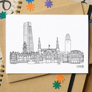 Leeds Skyline Greetings Card