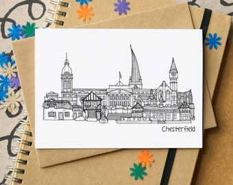 Chesterfield Skyline Greetings Card