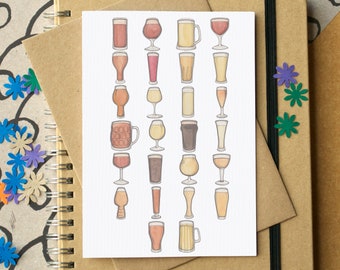 Beer Alphabet Greetings Card