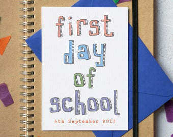 First Day at School Personalised Card