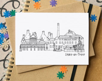 Stoke-on-Trent Skyline Greetings Card