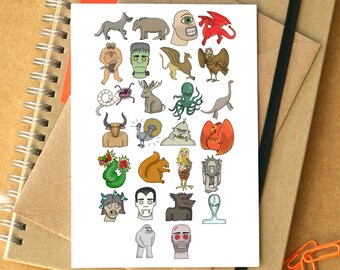 Monsters Alphabet Greetings Card