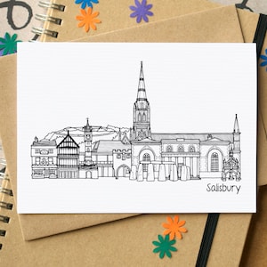 Salisbury Skyline Grußkarte