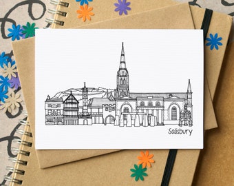 Salisbury Skyline Greetings Card