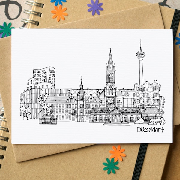 Düsseldorf Skyline Greetings Card