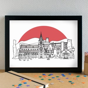 Orkney Landmarks Skyline Art Print
