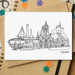 Cardiff Skyline Grußkarte