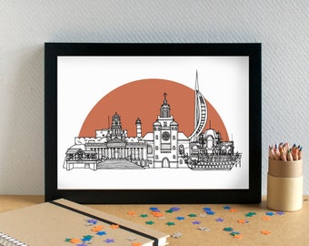 Portsmouth Skyline Art Print