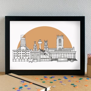 Liverpool Skyline Travel Art Print