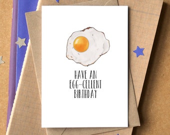 Funny "Have An Egg-Cellent Birthday" Card