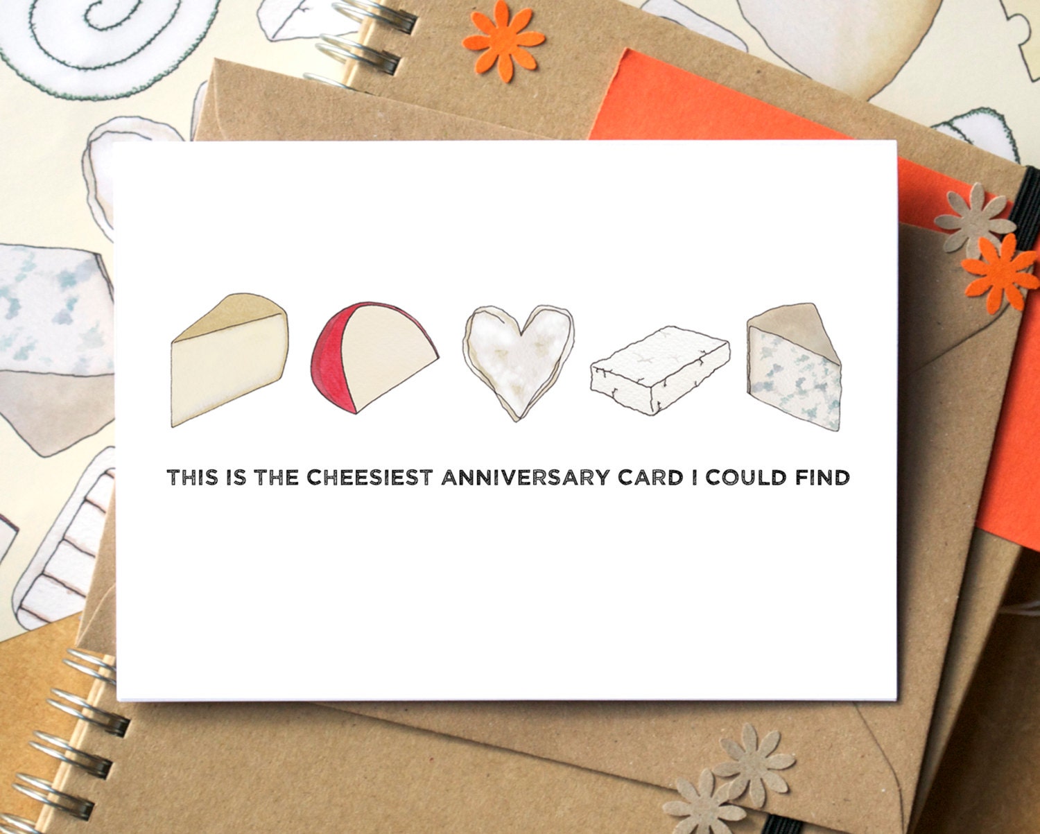 Funny Cheesy Anniversary Card
