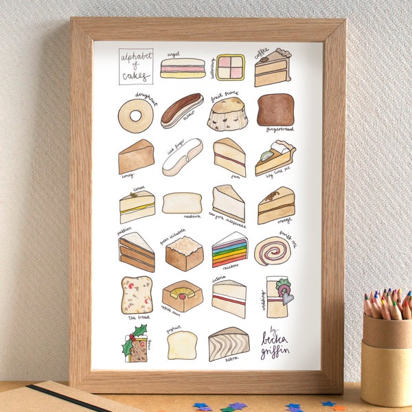 Cake Alphabet Kitchen Art Print