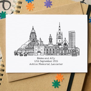 Personalisierte Hochzeits-Skyline-Karte