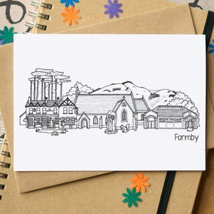 Carte de voeux Formby Merseyside Skyline