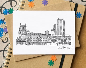 Loughborough Skyline Greetings Card