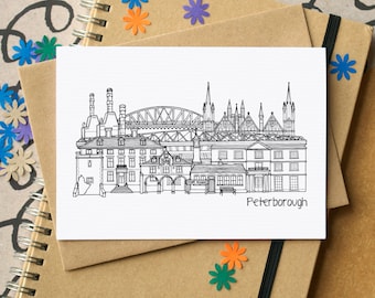 Peterborough Skyline Greetings Card