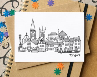 Maryport Skyline Greetings Card