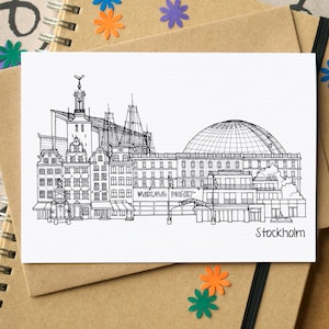 Stockholm Skyline Grußkarte