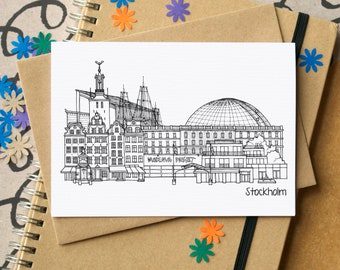 Stockholm Skyline Greetings Card